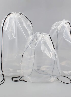 I【户外】防水透明PVC抽绳背包运动便乐节体育馆活动收纳袋ama