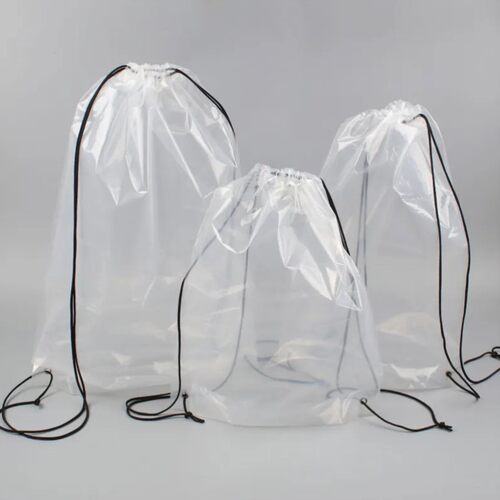 I【户外】防水透明PVC抽绳背包运动便乐节体育馆活动收纳袋ama