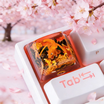 宝可梦神奇宝贝3D立体键帽树脂透光喷火龙SA高度十字轴个性键盘帽