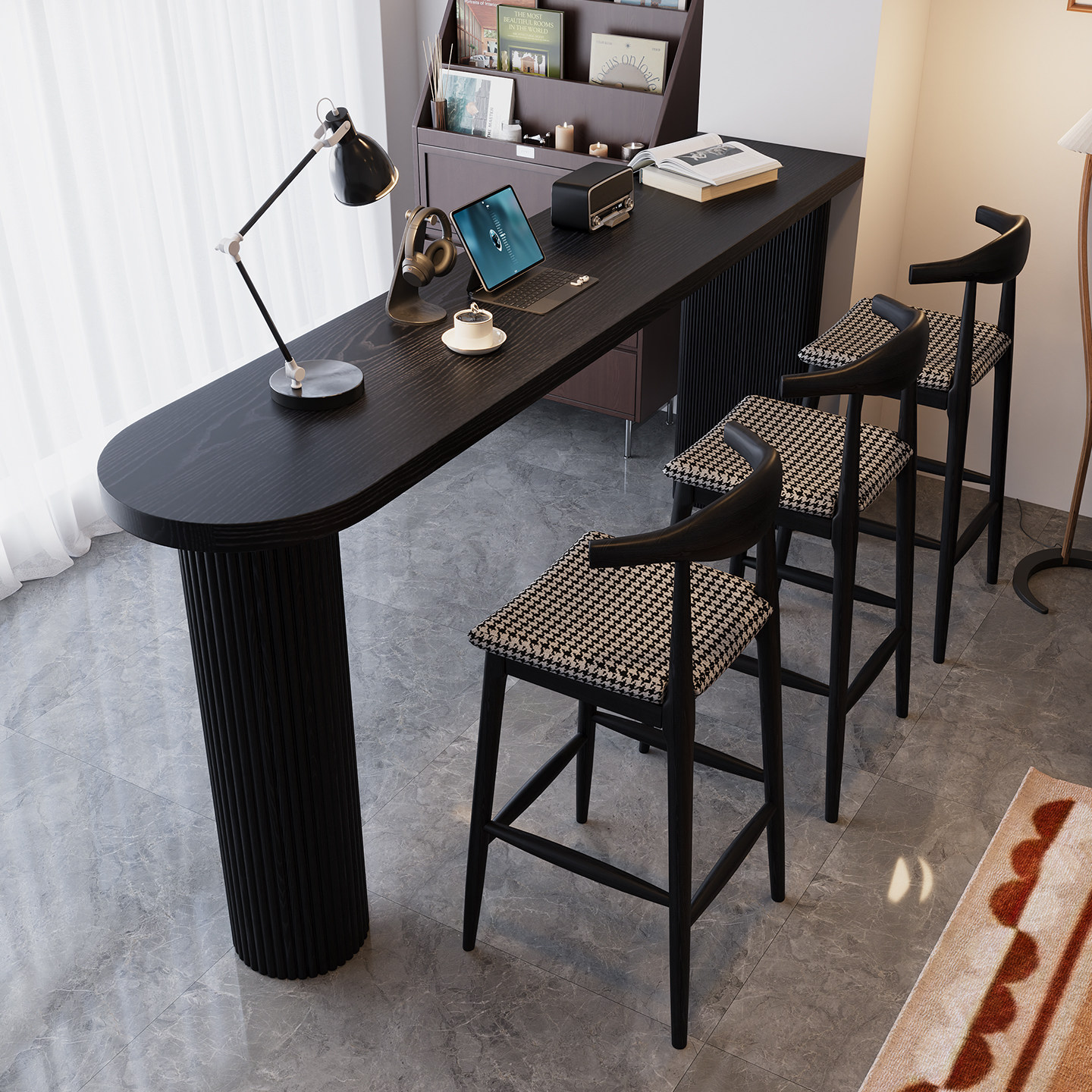 高脚桌吧台桌家用实木阳台靠墙