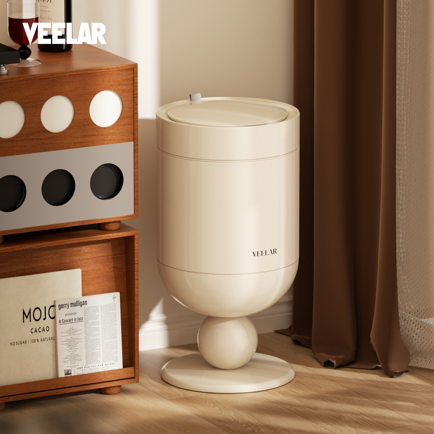 复古垃圾桶家用客厅轻奢感应开盖