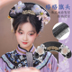 古装 汉服假发格格旗头清朝宫廷风满族燕尾古发髻风发箍头饰假发包