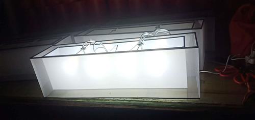 抖音直播间长方形吊灯新中式酒店大堂中国风组合灯工程布艺组合灯