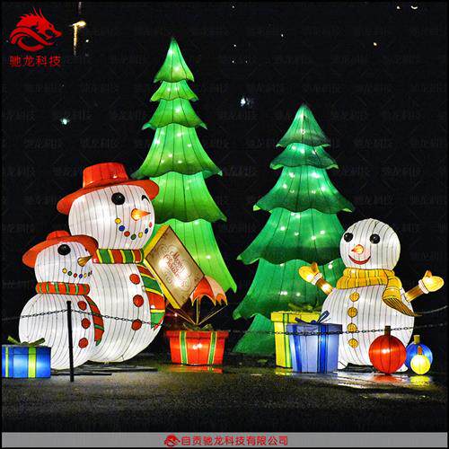 圣诞雪人花灯灯光节定制造型彩灯商场美陈亮化光雕美陈异形灯笼