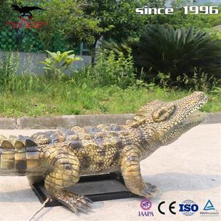仿真鳄鱼两栖爬行动物可动可静景区拍照引流大型动植物生产厂家