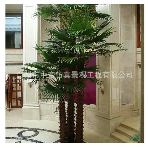 室内外仿真棕榈树景观植物人字树皮仿真蒲葵树假棕榈树