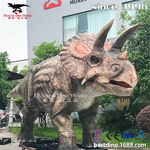 大型仿真三角龙机械电动恐龙模型制作工厂红外感应恐龙主题公园