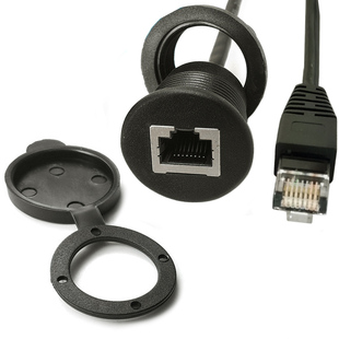 电动车 IP67防水RJ45线 轮船 防尘盖 网线延长线 点烟器改装 机箱