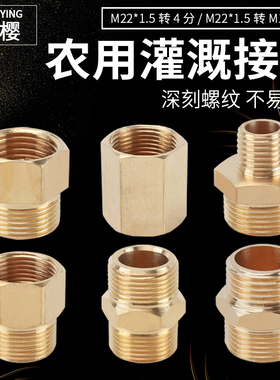 黄铜双外丝内外丝管古M22x1.5mm变径转4分高压清洗机洗车机配件