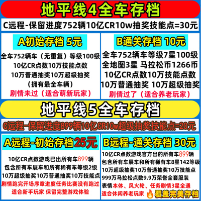 地平线全车超级抽奖技能点稀有车