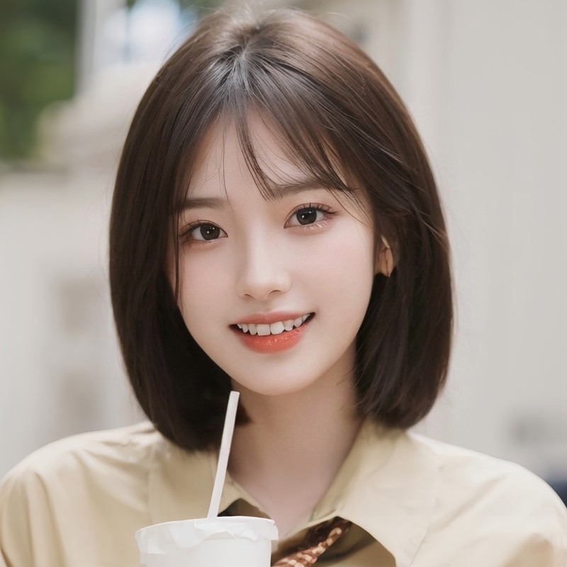 假发女长发全头头套真发全真人发自然无痕短发减龄款波波头假发套