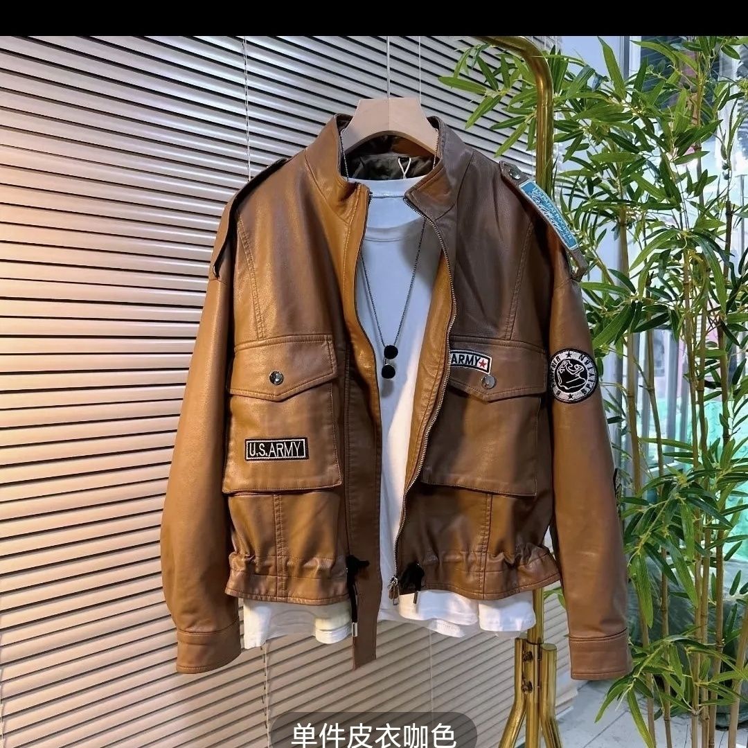 欧货时尚洋气韩版皮衣外