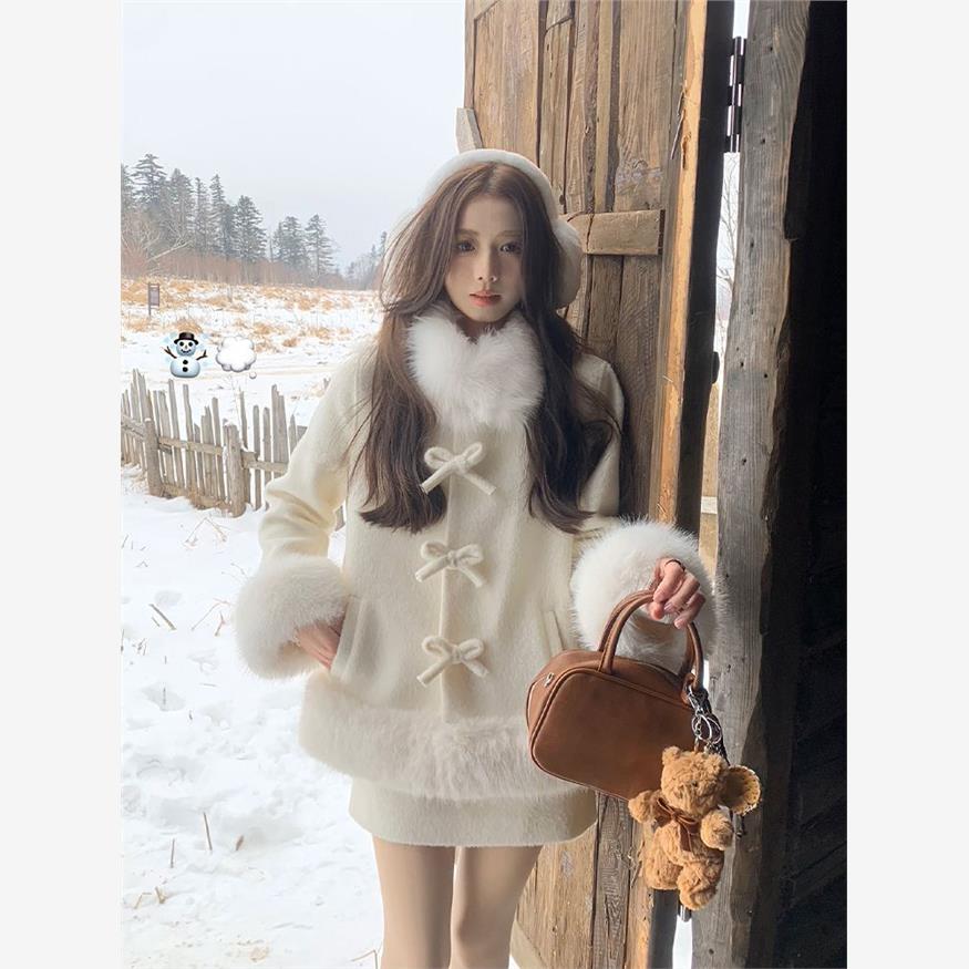 富家千金感蝴蝶结外套+半