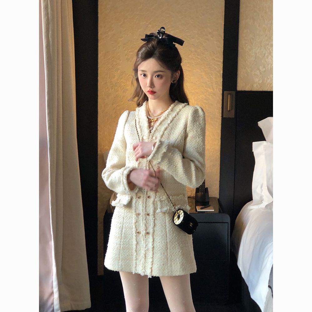贵气小香风连衣裙春秋新