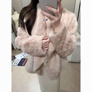柔雾奶兔千金一件三穿感软软温柔兔绒环保皮草矜贵大翻领外套女