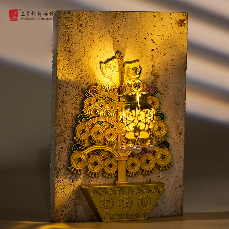 三星堆博物馆文创摇钱树发光冰箱贴金属磁吸创意旅游纪念品伴手礼,节庆用品/礼品,文化创意冰箱贴,淘宝优惠券,粉丝福利购,淘宝优惠卷
