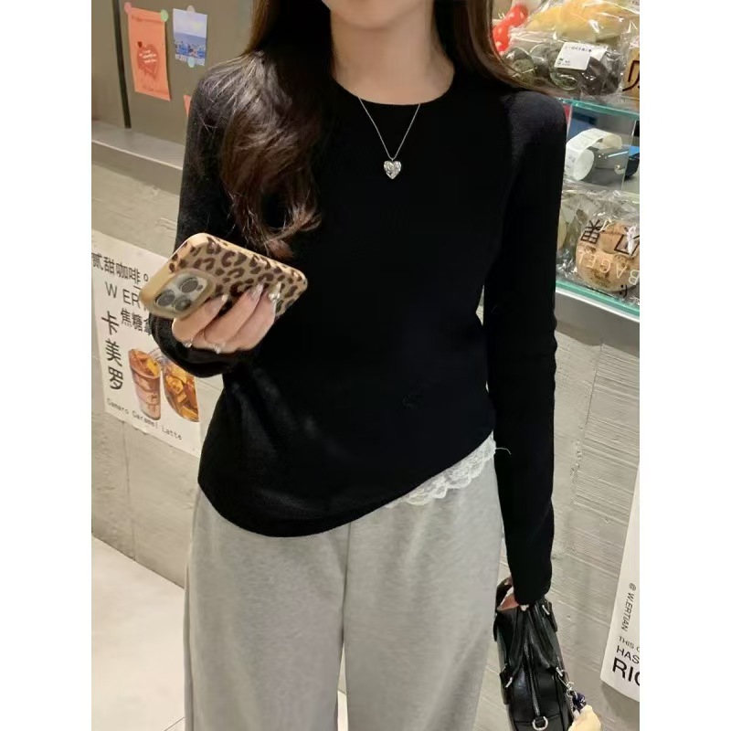 2025款一字肩针织衫女显瘦