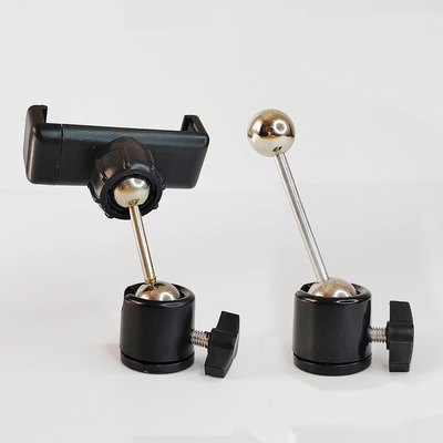 1/4双球铝合金云台 17mm球头夹底座360度旋转通用型直播支架配件