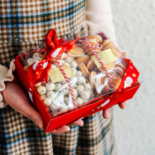 情人节韩式马卡龙包装盒子烘焙曲奇糖霜饼干常温蛋糕礼盒透明pet