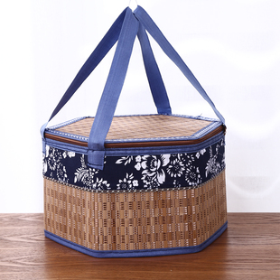 端午粽子高端手提外包装礼盒竹编年货香肠腊肉竹篮大闸蟹鸡蛋篮