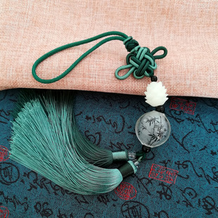 内画鼻烟壶中国结汽车挂件后视镜装饰悬挂式吊饰手工制作新年礼物