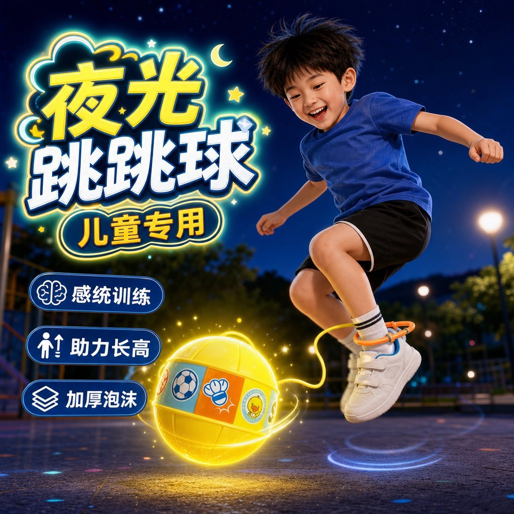 套脚甩圈跳跳球夜光脚环旋转甩呼啦圈小孩健身体能训练溜溜甩腿球
