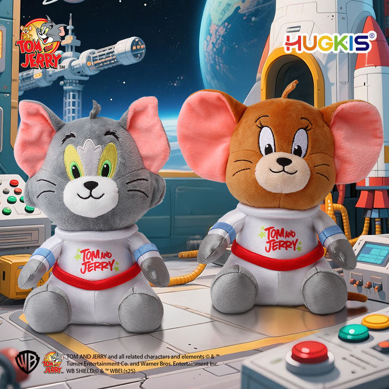 HUGKIS猫和老鼠宇航员毛绒玩具