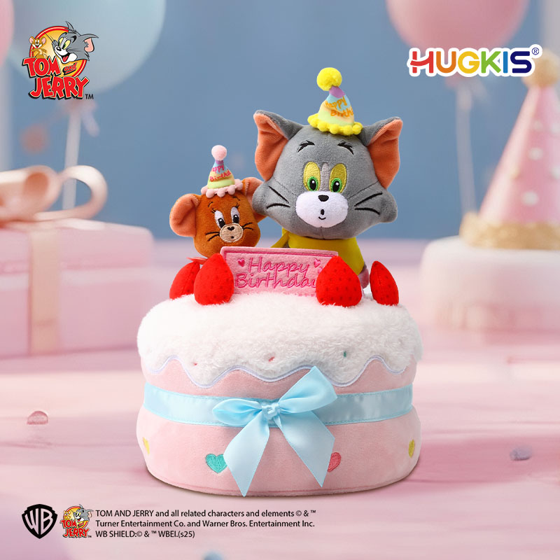 HUGKIS猫和老鼠生日蛋糕毛绒玩具公仔送情侣闺蜜生日礼物礼盒玩偶