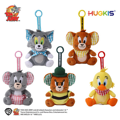 HUGKIS猫和老鼠格仔系列毛绒挂件
