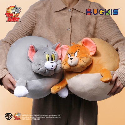 HUGKIS猫和老鼠气球圆形毛绒抱枕