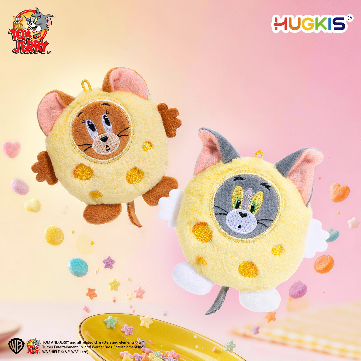 HUGKIS猫和老鼠变形奶酪毛绒挂件图片