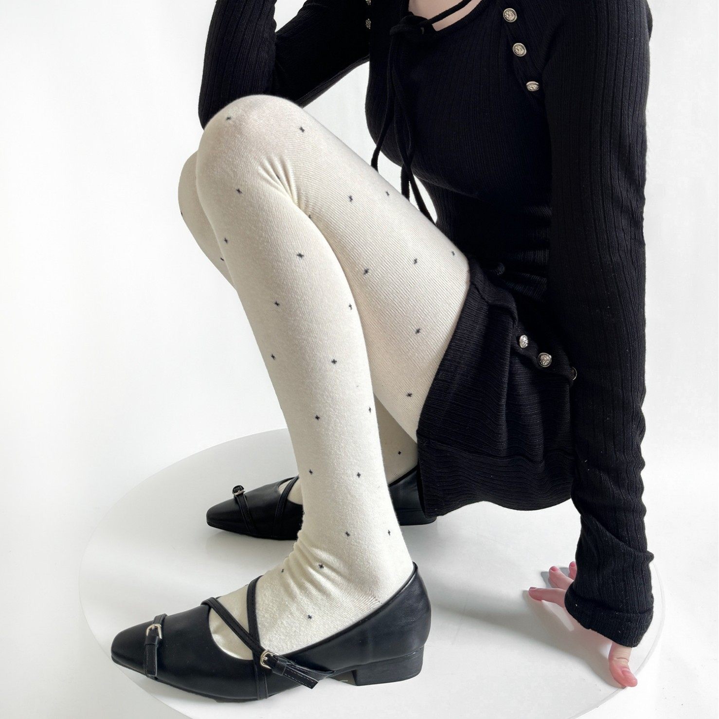 复古灰色波点打底裤女秋冬拉绒纯欲圆点显瘦连裤袜奶白保暖打底袜,女士内衣/男士内衣/家居服,连裤袜/打底袜,淘宝优惠券,粉丝福利购,淘宝优惠卷