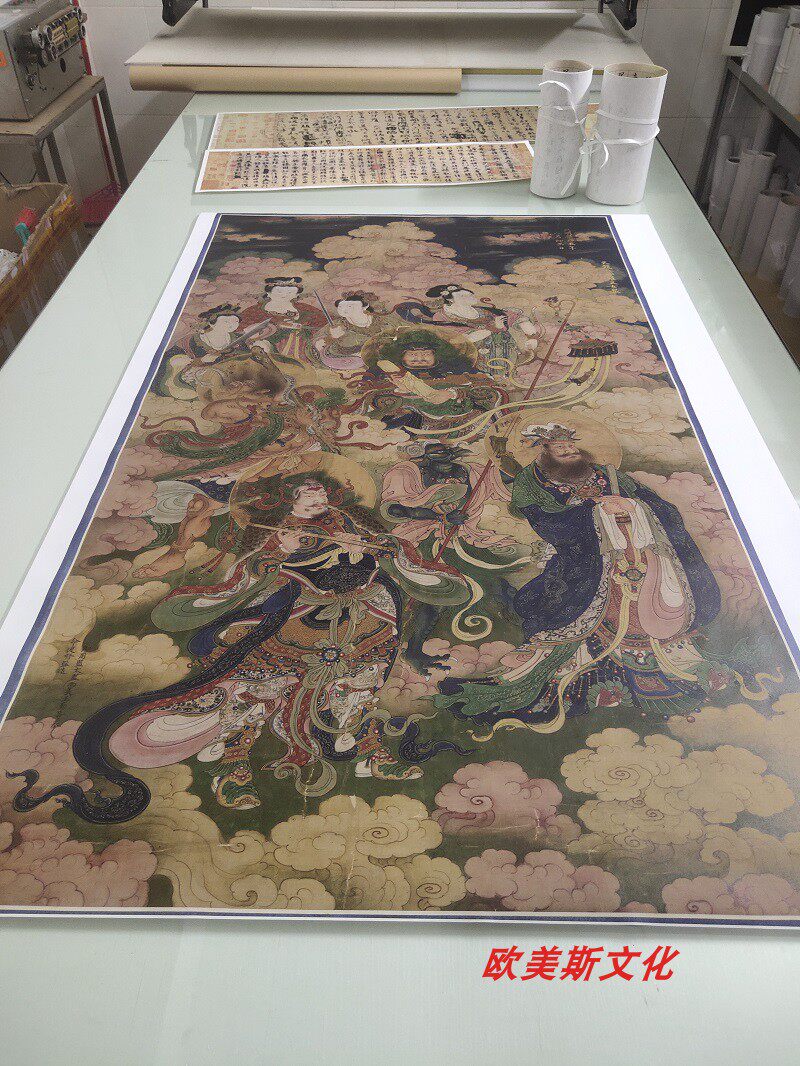 王勤 天龙八部罗义女众仙图 复古字画神像真迹微喷仿古复制品学习