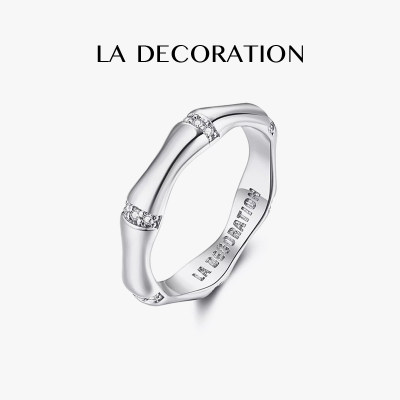 LADECORATION竹节锆石戒指
