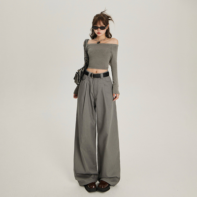 立体裁剪西装裤立体褶设计休闲裤