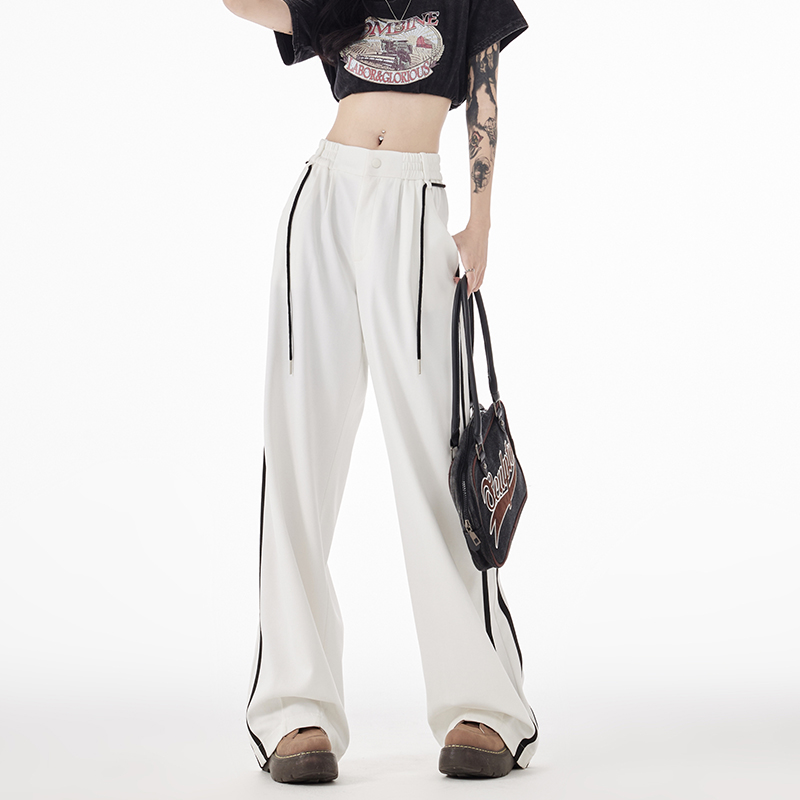 街舞裤垂感拖地宽松显瘦抽绳设计