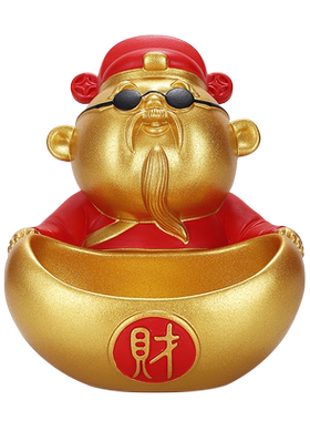 钥匙收纳中式客厅财神爷摆件