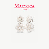 Majorica美娇丽佳手作珍珠耳钉女款 轻奢耳坠耳饰6 8mm手作珍珠