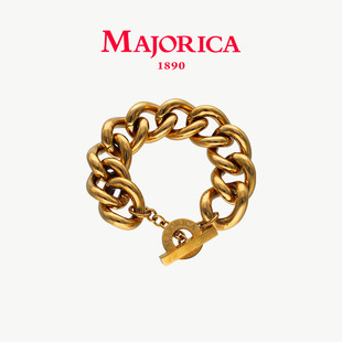 Majorica美娇丽佳金色手链女款链条设计感手环高级复古手饰礼物