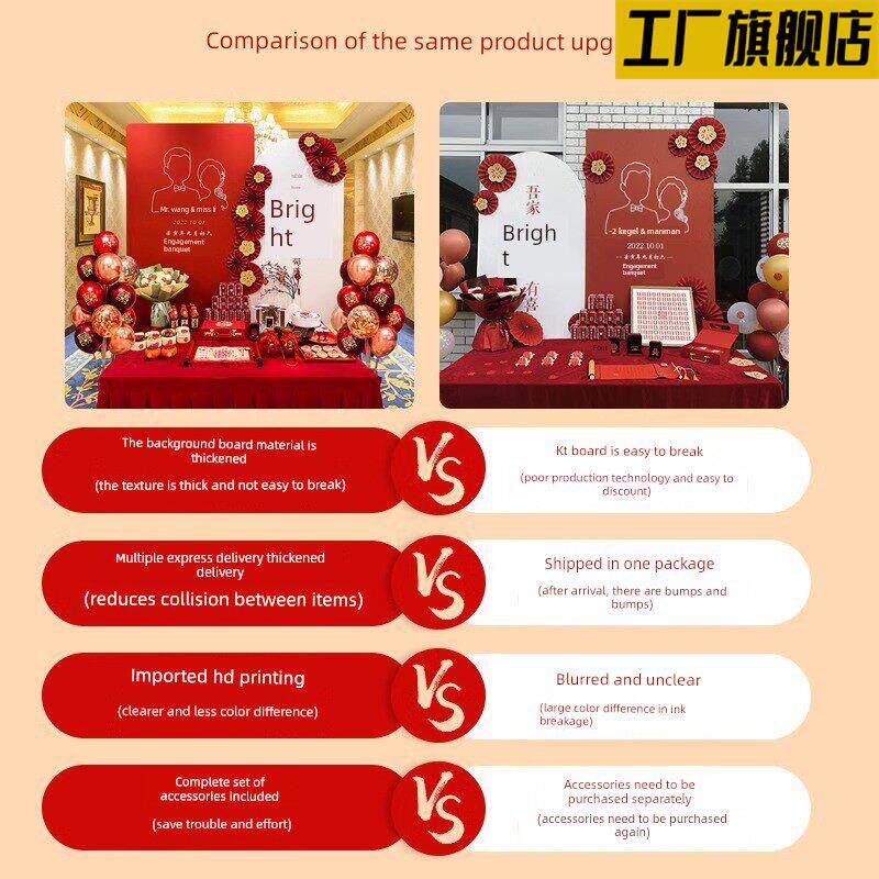 昆明式订婚布置全套装饰kt板摆件场景厂家高级婚礼用品网红背景墙