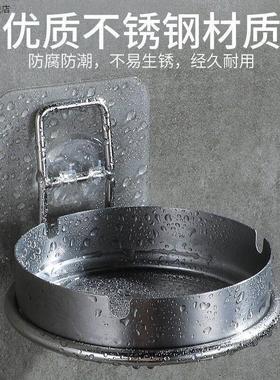 新款间壁挂式烟灰缸挂墙式免打孔烟缸洗手间厕所贴墙不锈钢烟灰碟