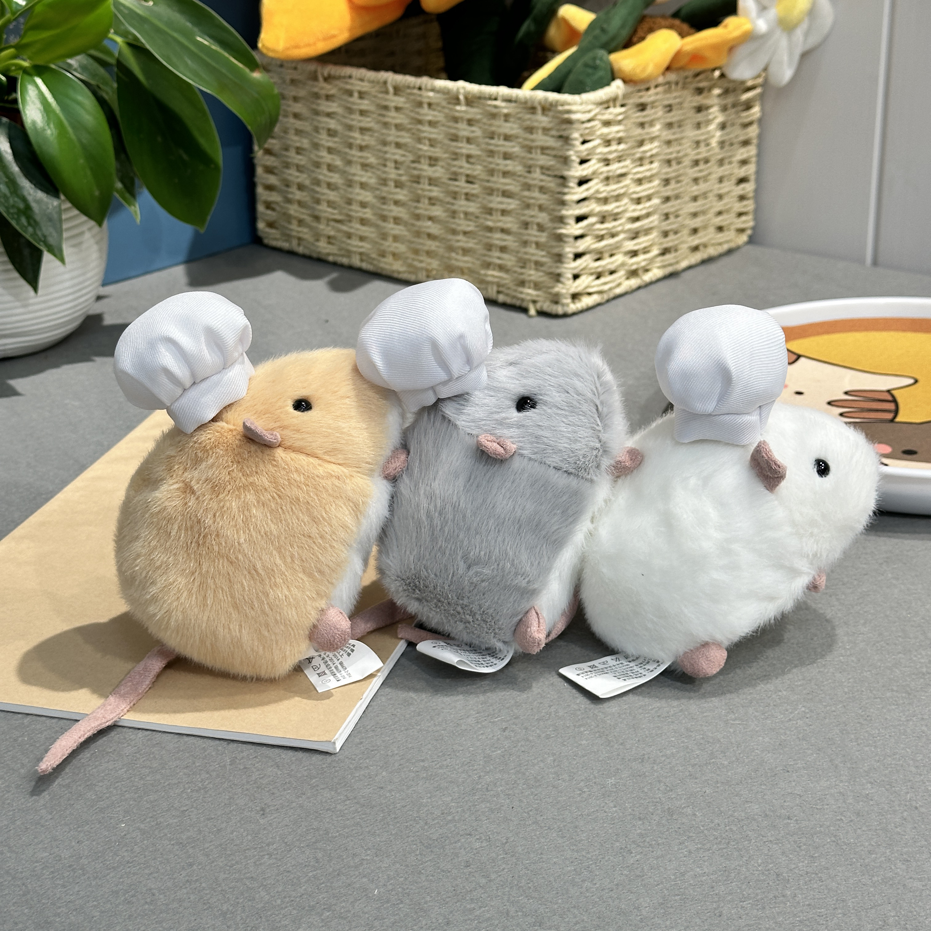 仿真花枝鼠捏捏毛绒公仔猫咪宠物大老鼠玩偶桌伴小娃娃装饰摆件鼠