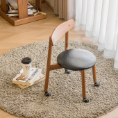 家用靠背小椅子滑轮椅矮凳万向轮小凳子儿童带轮子靠背懒人圆凳