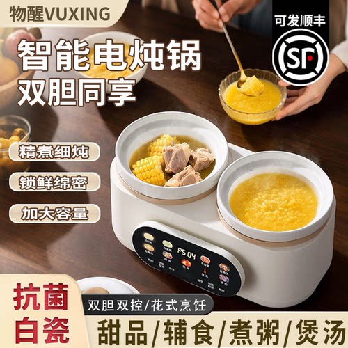 多功能电炖锅保温双胆陶瓷炖煮煲汤锅智能预约炖盅家用婴儿辅食锅