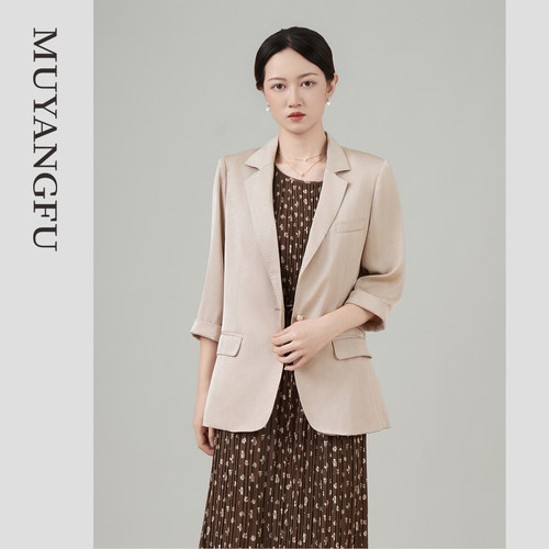 醋酸缎面职业西装外套