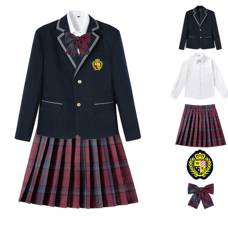 现货新款班校服毕业照小学初中高中大学演讲表演情侣合唱制服套装