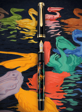 Pelikan百利金Souveran帝王M600特别版艺术典藏系列格劳克·康邦钢笔14K金尖德国制造活塞上墨商务刻字送礼