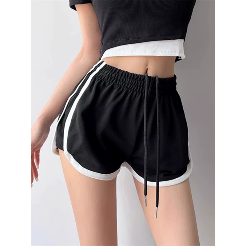 Спортивные шорты, брюки для отдыха, overall для зала, свободный крой, для бега, высокая талия