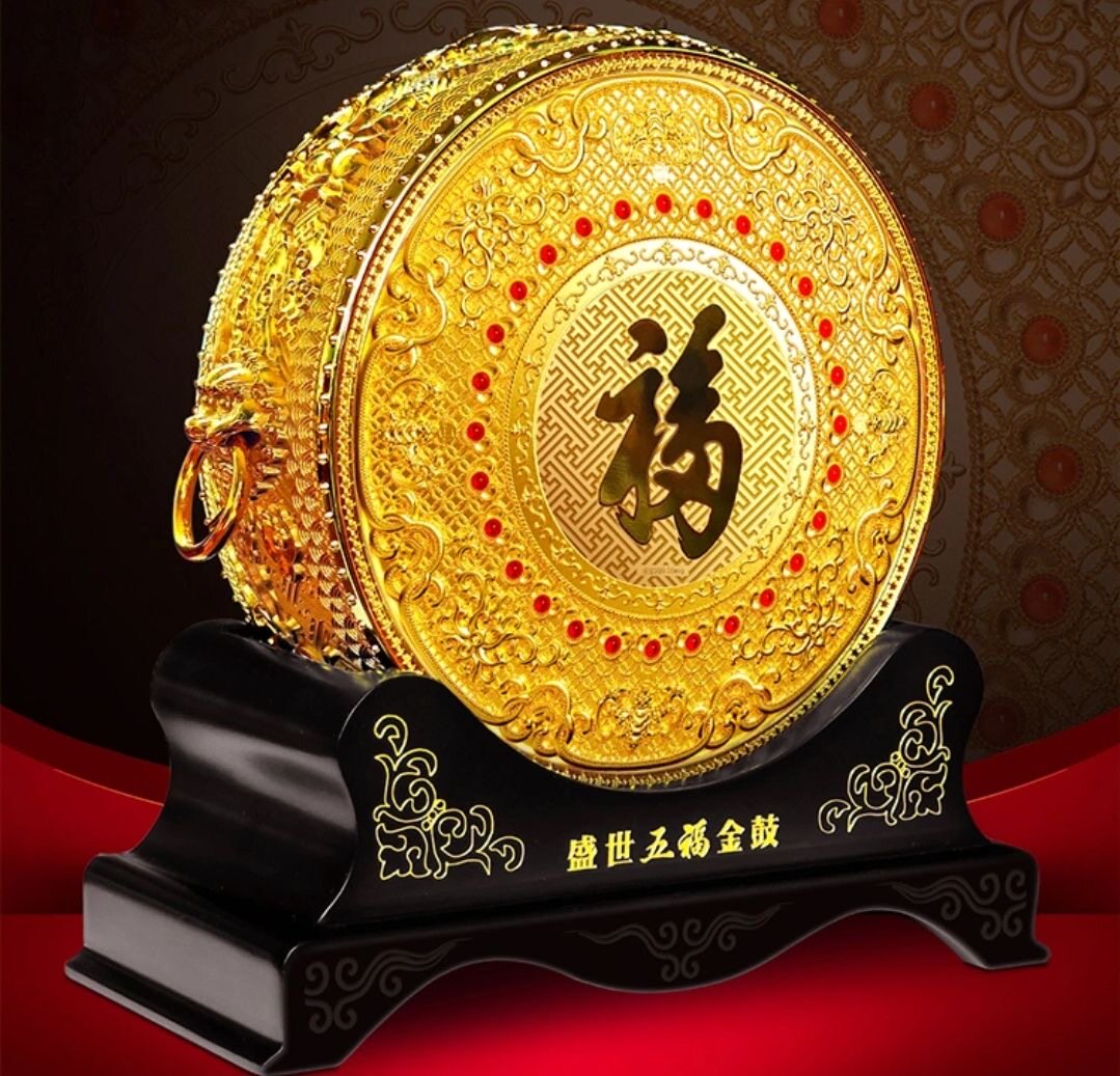 2025年国宝九龙金鼓摆件商务馈赠礼品送领导长辈商务馈赠礼品