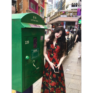 无袖 女夏 挂脖长裙吊带海边度假气质感连衣裙2025新款 今年流行爆款